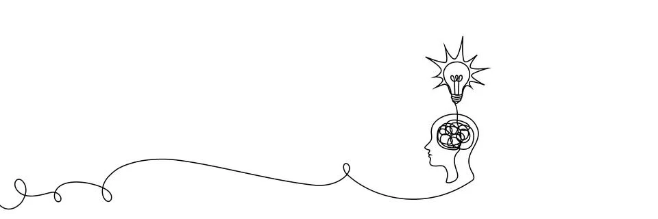 Continuous one line chaos problem scribble simple art icon knot. Chaos problem Stock Illustration