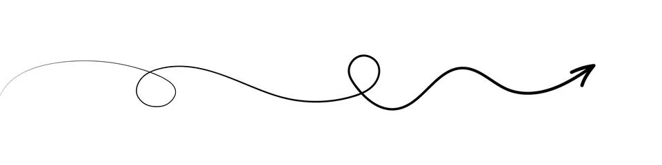 Continuous one line drawing. Arrow symbol icon in simple linear doodle style Stock Illustration