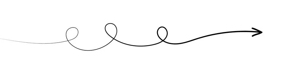 Continuous one line drawing. Arrow symbol icon in simple linear doodle style Stock Illustration