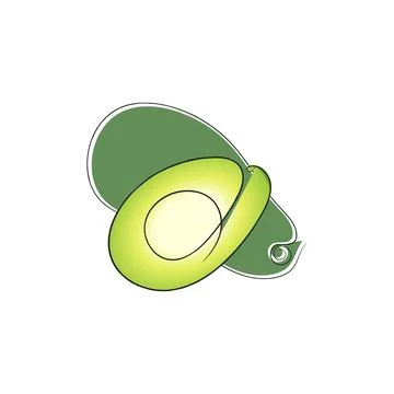 Continuous one line drawing avocado. Vector illustration Stock Illustration