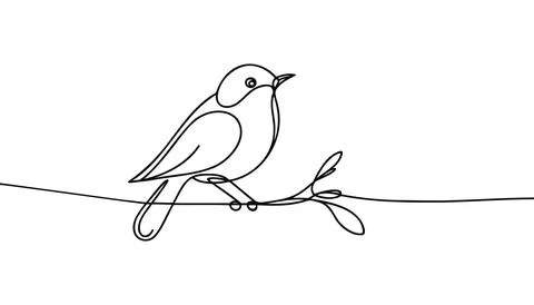 Continuous one line drawing birds. Minimalist bird, outline design. Stock Illustration
