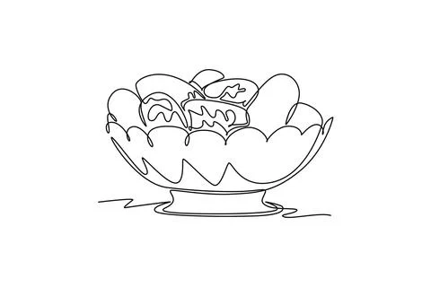 Continuous one line drawing a bowl of healthy organic fruit dates for orcha.. Illustrazione stock