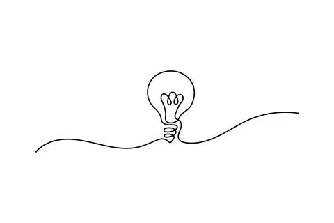 Continuous one line drawing bulb  lamp vector illustration minimalism conce.. Stock Illustration