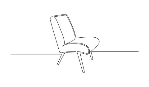 Continuous one line drawing of chair. Scandinavian stylish furniture for living Stock Illustration