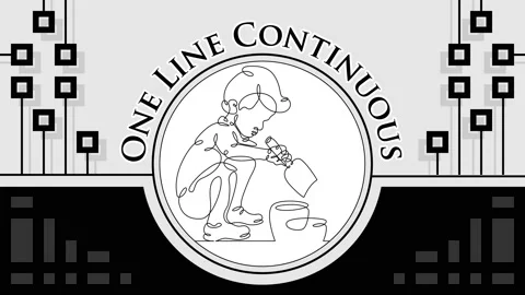Continuous one line drawing character little kid playing Video stock 160587951