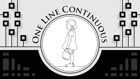 Continuous one line drawing character little kid playing Stock Footage 160587952