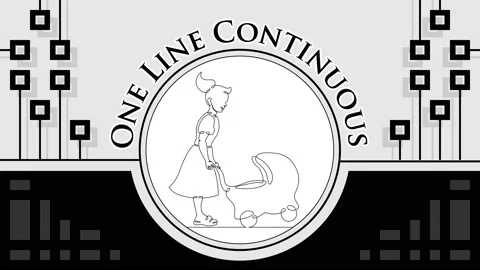 Continuous one line drawing character little kid playing Stock Footage 160587953