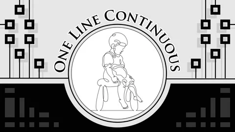 Continuous one line drawing character little kid playing Stock Footage 160587955