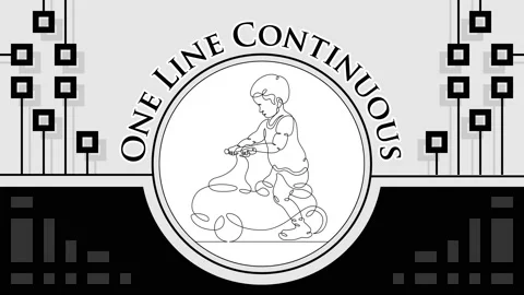 Continuous one line drawing character little kid playing Stock Footage 160587956