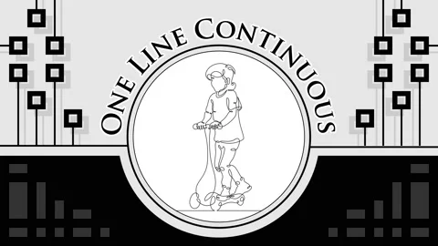 Continuous one line drawing character little kid playing Stock Footage 160587957