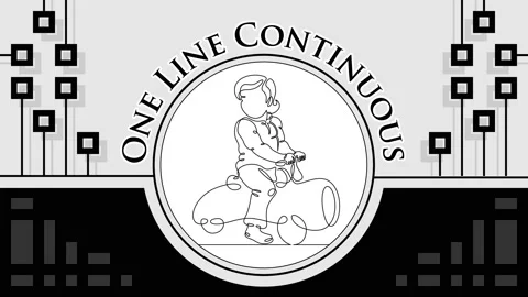 Continuous one line drawing character little kid playing Stock Footage 160587958