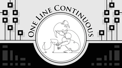 Continuous one line drawing character little kid playing Stock Footage 160587960