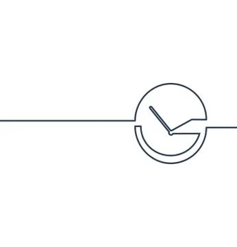 Continuous one line drawing of Clock Stock Illustration
