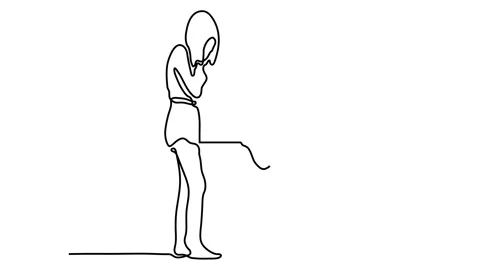 Continuous one line drawing of couple in love. Man sitting and give a wedding ri Stock Footage 144036705