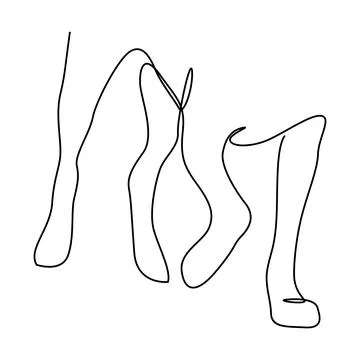 Continuous one line drawing of dog paws on a walk. Limping dog with one leg Illustrazione stock