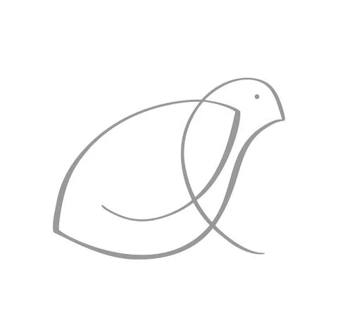 Continuous one line drawing dove bird. Flying pigeon logo. Black and white Ilustração Stock