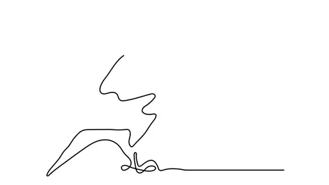 Continuous one line drawing. Flying pigeon logo. Black and white vector illustra Stock Footage 144036707