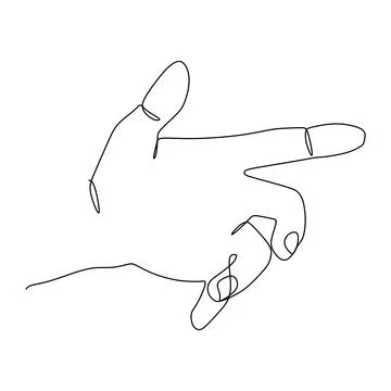 Continuous one line drawing of hand gesture. Single line draw design vector g 스톡 일러스트