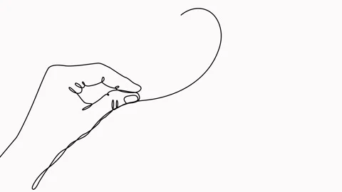 Continuous one line drawing hands holding heart animation video. Stock Footage 302089925