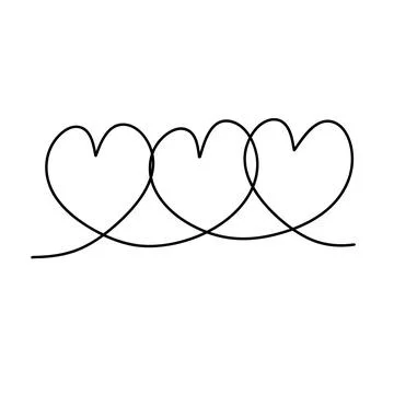 Continuous one line drawing of heart. Stock Illustration