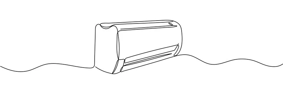 Continuous one line drawing of indoor Air Conditioner. Air conditioner one li Stock Illustration
