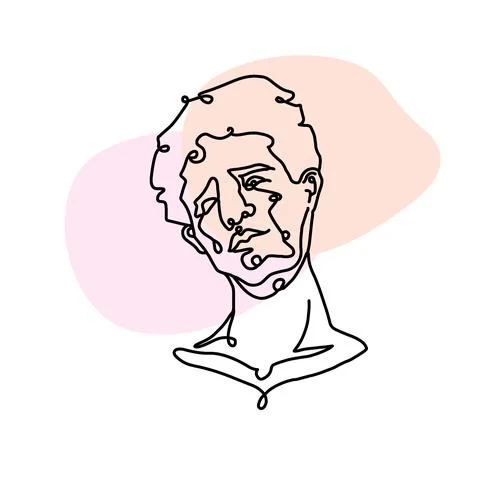 Continuous one line drawing of man portrait. Hairstyle. Fashionable men's style. Stock Illustration