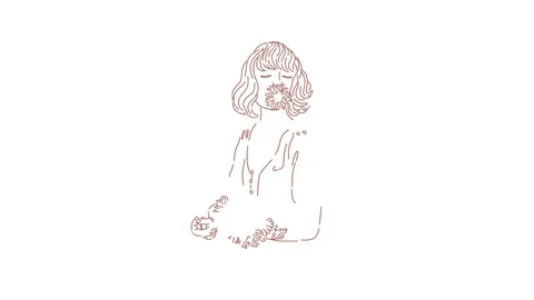 Continuous one line drawing morning, breakfast, meal character at the table Stock-Footage 128426539