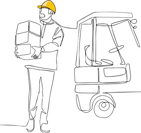 Continuous one line drawing ofengineer wearing uniform and safety helmet Stock Illustration