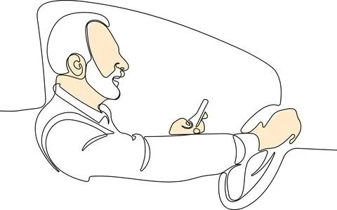 Continuous one line drawing portrait businessman Stock Illustration