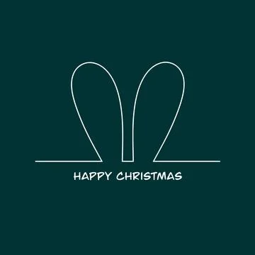 Continuous one line drawing of a rabbit. New Year card in light art style wit Stock Illustration