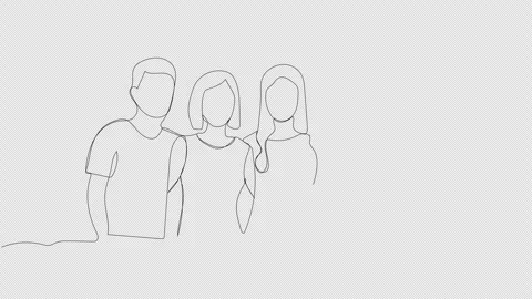 Continuous one line drawing showing international friends togethe Stock Footage 311180399