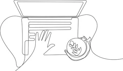 Continuous one line drawing of top view of female warehouse worker Stock Illustration