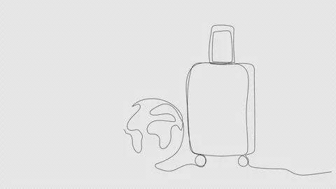 Continuous one line drawing on the topic of travel featuring Stock Footage 311180110