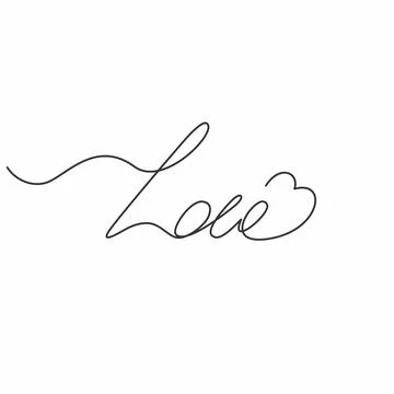 Continuous one line drawing of word love Stock Illustration