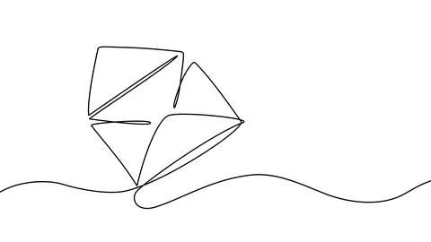 Continuous one line envelope art mail drawing letter icon email. Envelope art Stock-Illustration