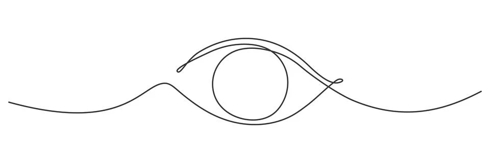 Continuous one line eye drawing. Stock Illustration