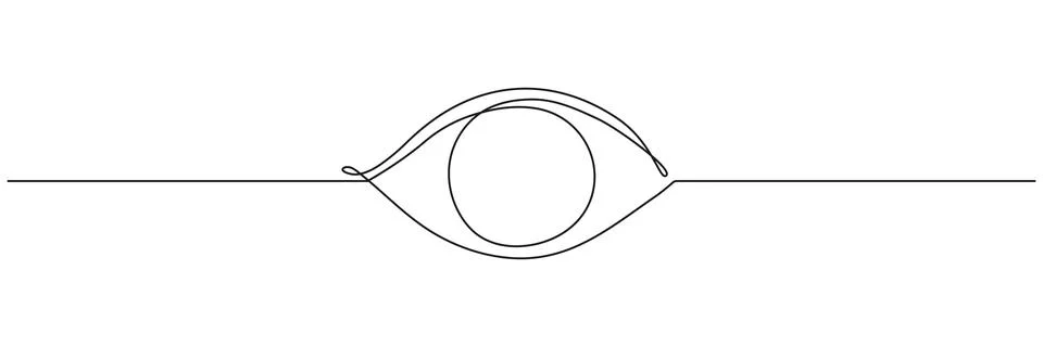 Continuous one line eye drawing. Stock Illustration