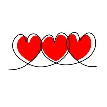 Continuous one line heart drawing. Stock Illustration