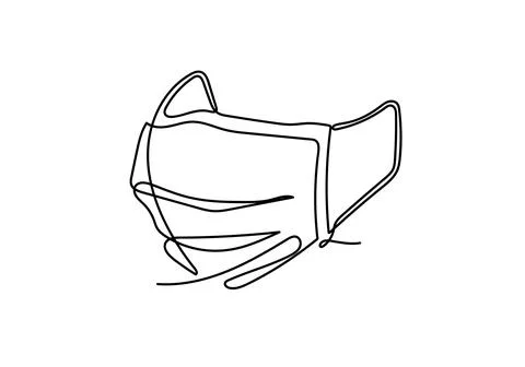 Continuous one line illustratione of Safety breathing Industrial safety N95 o Stock Illustration