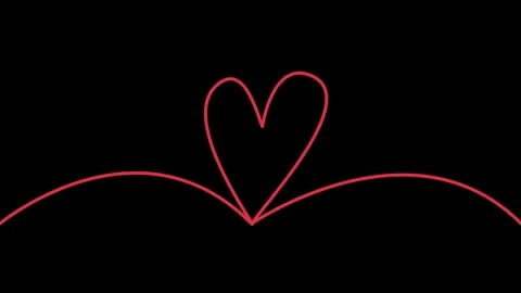 Continuous one line love sign animation. Minimal heart and health line art Stock Footage 319382615