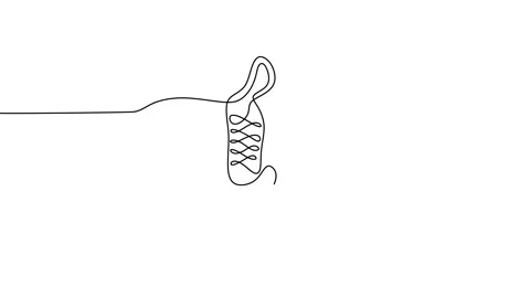Continuous one line of one sneaker for teenager isolated on white background. Vidéo 227565675