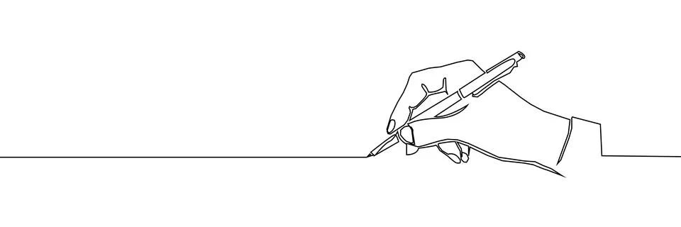 Continuous one line pen hand pencil write one art icon book journal sketch. Sign Illustrazione stock