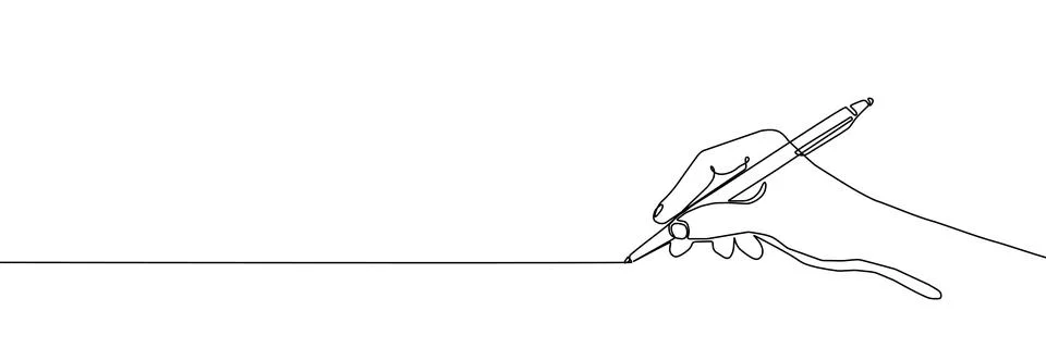 Continuous one line pen hand pencil write one art icon book journal sketch. Sign Illustrazione stock