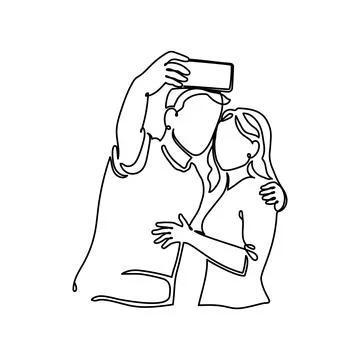 Continuous one line people group art drawing single business couple. Group 스톡 일러스트