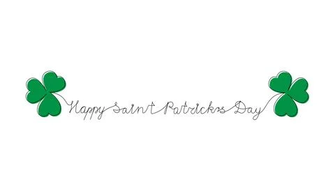 Continuous One Line script cursive text Happy Saint Patricks Day. Vector illu 스톡 일러스트