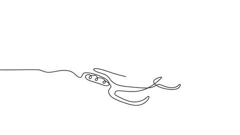 Continuous one line of snowmobile snow bike animation Stock Footage 227568156