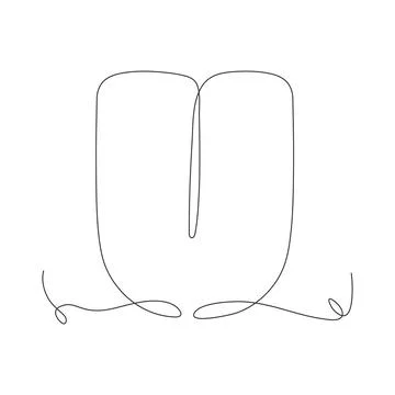 Continuous one line tongue drawing. Illustrazione stock