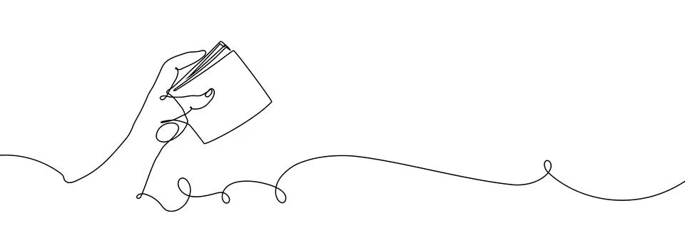 Continuous one line wallet drawing folder document illustration purse single Stock Illustration