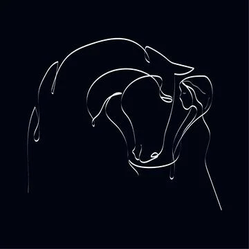 Continuous one simple single abstract line drawing of a cow icon Stock Illustration