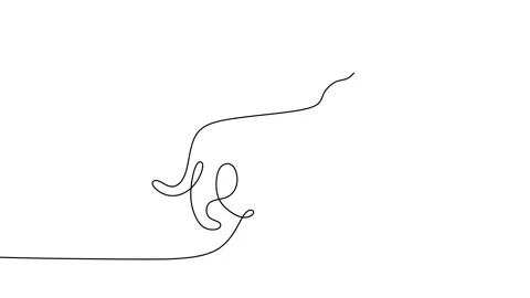 Continuous one single line of abstract cute cat walking animation Stock Footage 227559774